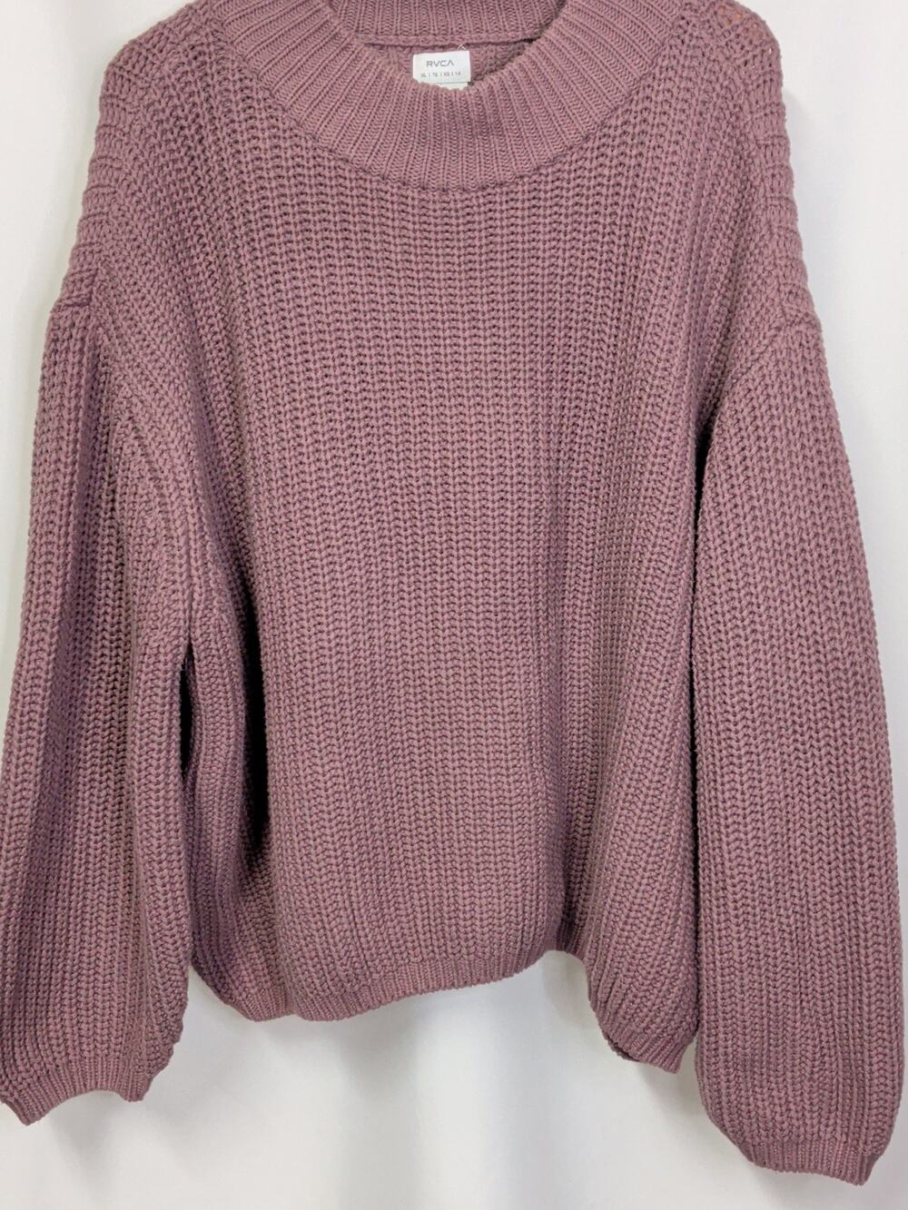 RVCA Fitz Oversized Sweater Mauve Mock neck Size XL